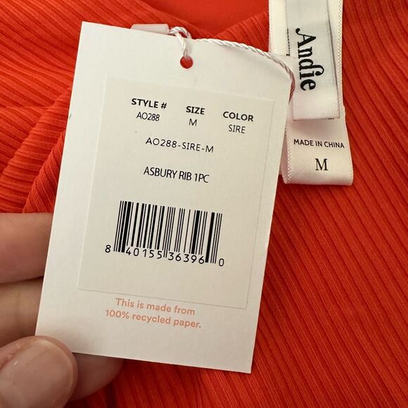 Andie Swim | The Asbury One-Piece High Neck Adjustable Swimsuit M Medium NWT NEW - Picture 6 of 8